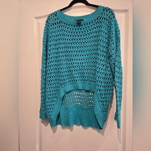 Karen Kane Teal Open-Knit Sweater